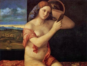 donna nuda allo specchio